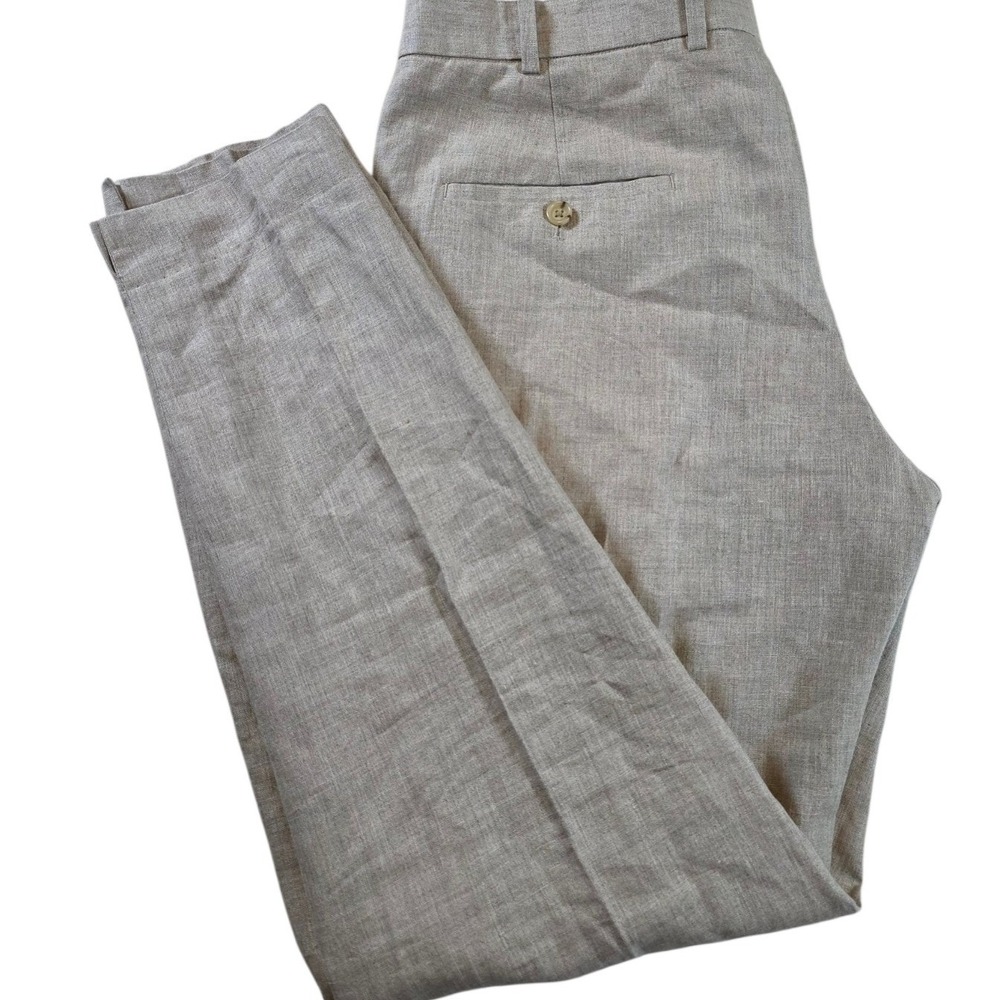 StudioSuits Linen Dress Pants Mens 34x30 Bespoke Hand-Crafted Linen Flat Front